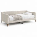 Lit banquette 1 place beige en polyester 215 x 100 x 85 cm couchage 90 x 190 cm