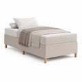 Lit simple avec matelas beige en polyester et MDF 90 x 190 cm